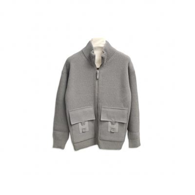 HERMES WOOL KNIT JACKET H5H2228 HERMES WOOL KNIT JACKET H5H2228